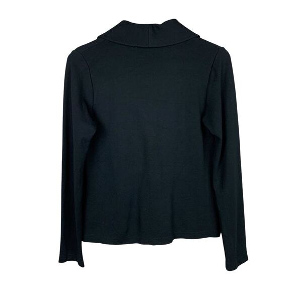 Tonia Debellis Jacket Sweatshirt Blazer Black Button Front Pockets Women's S - Picture 5 of 6